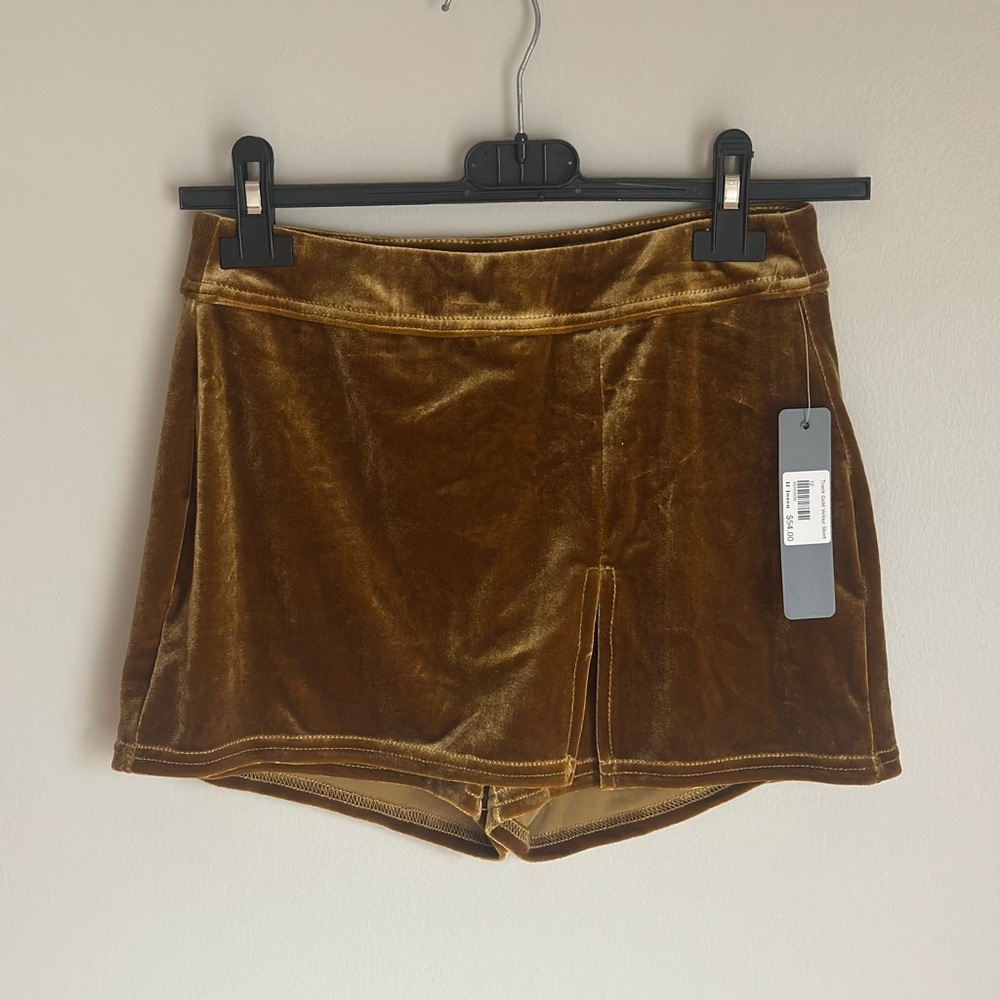 NWT TRACTR GIRL'S GOLD Knit Velvet SKORT SKIRT PULL ON Size 10 Holiday - Picture 2 of 10